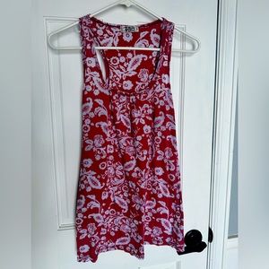 Women’s Red Floral Paisley flowy Tank Top